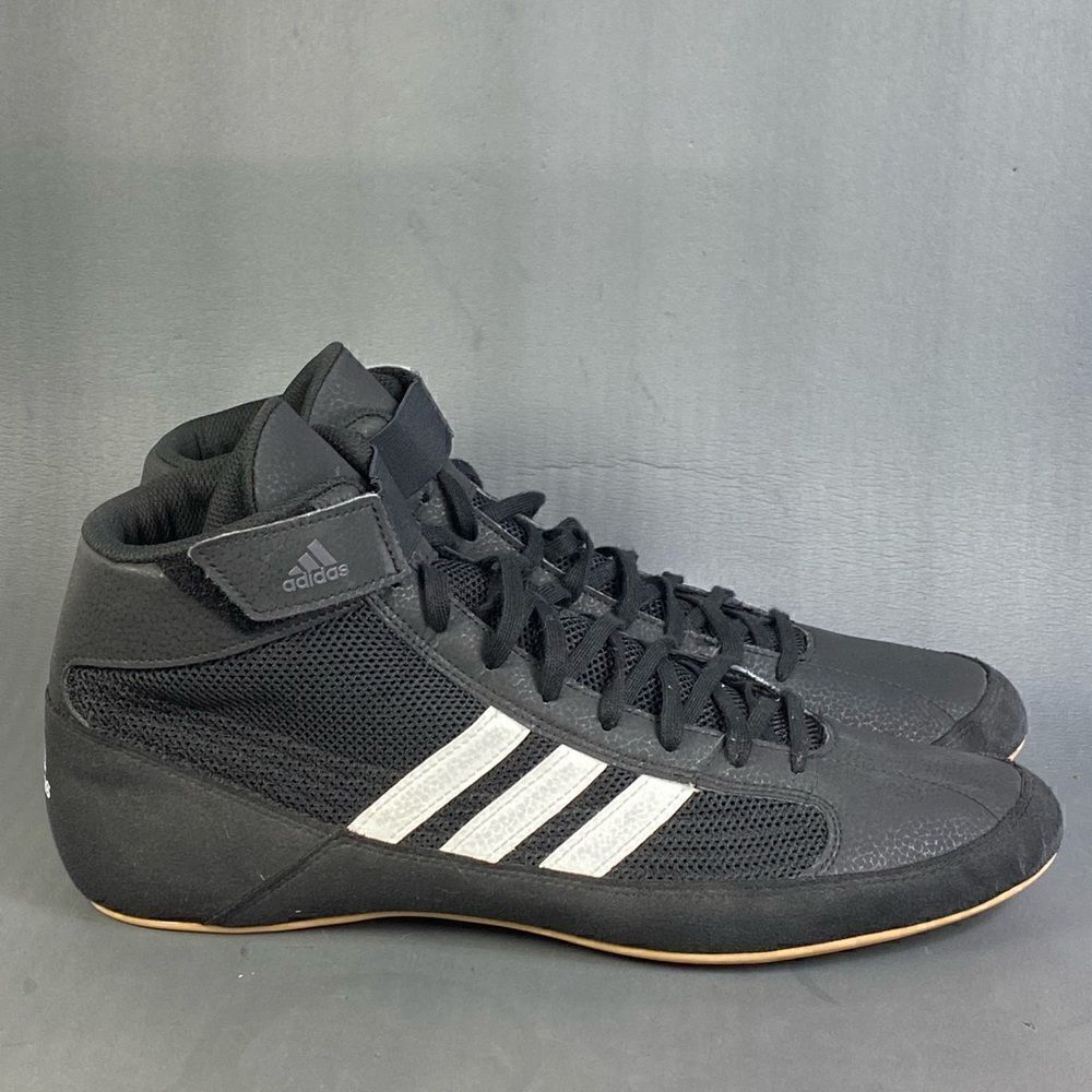 ADIDAS HVC 2 Athletic gym Wrestling Men Shoes  Black White Gum mens size 13